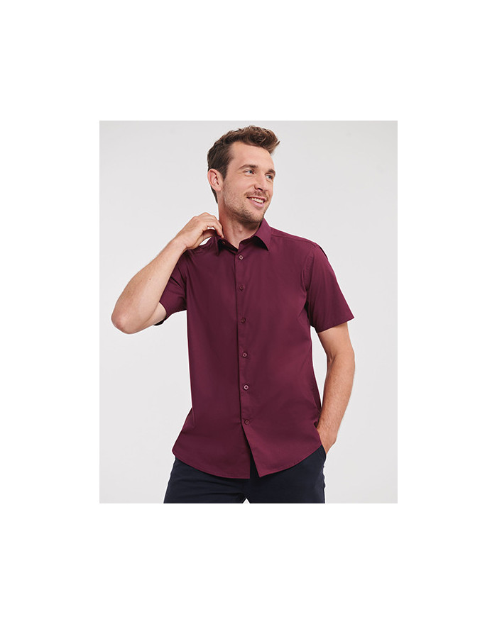 Chemise d'entreprise Personnalisée Manche Courte Duo 140 g/m² - Russell Collection R-947M-0 - Chemise d'entreprise Personnali...