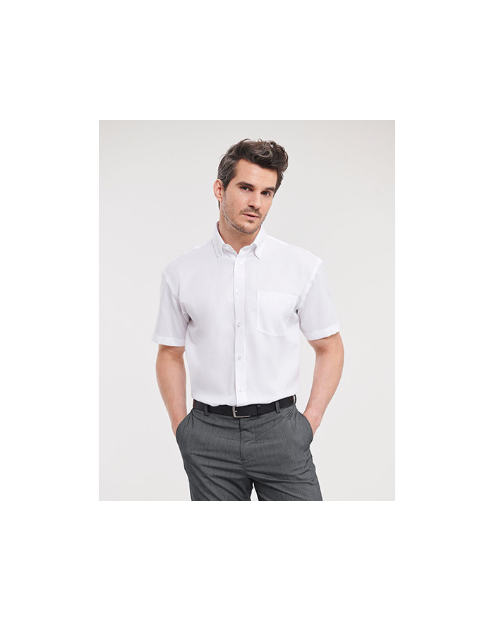 Chemise d'entreprise Personnalisée Manche Courte Duo 100% coton 120 g/m² - Russell Collection R-957M-0 - Chemise d'entreprise...