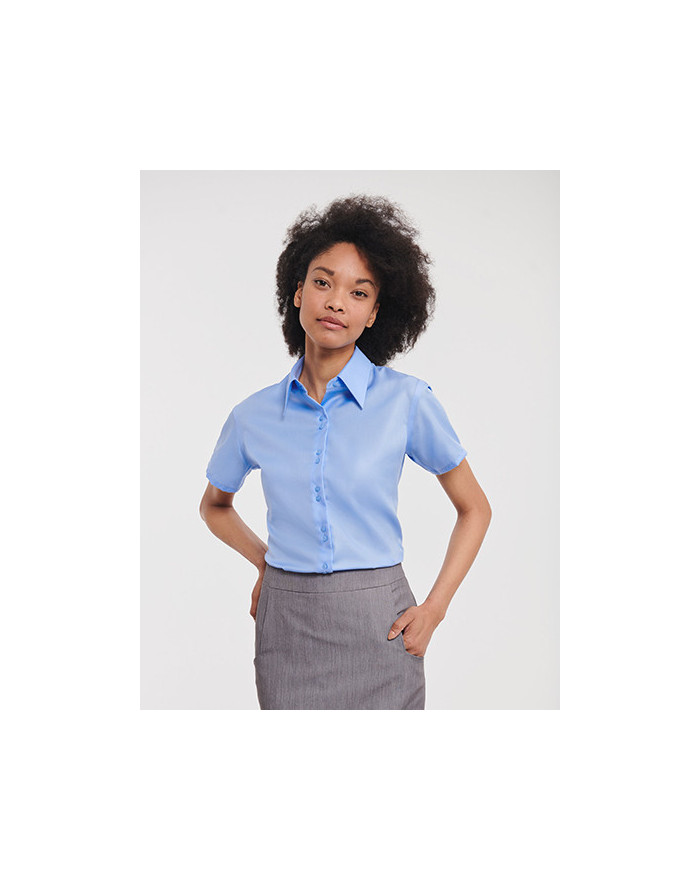 Chemise d'entreprise Personnalisée Manche Courte Duo 100% coton 120 g/m² - Russell Collection R-957F-0 - Chemise d'entreprise...