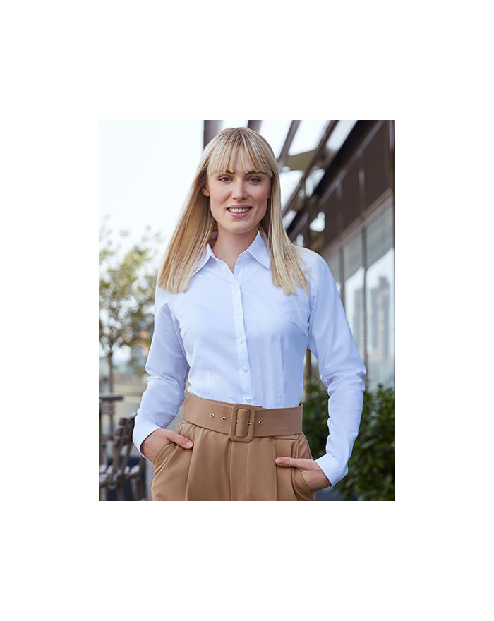 Chemise d'entreprise Personnalisée Manche Longue|Manchettes Duo 130 g/m² (White: 125 g/m²) - Russell Collection R-962F-0 - Ch...