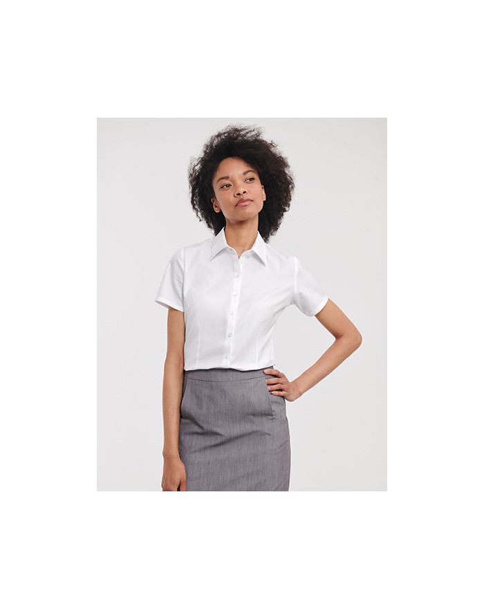 Chemise d'entreprise Personnalisée Manche Courte Duo 130 g/m² (White: 125 g/m²) - Russell Collection R-963F-0 - Chemise d'ent...