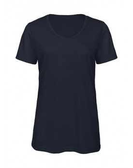 T-Shirt Col V Femme Triblend - Tee-shirt Personnalisé avec marquage broderie, flocage ou impression. Grossiste vetements vier...