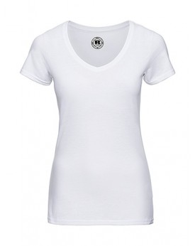 Damen-HD-T-Shirt mit V-Ausschnitt aus Polycotton