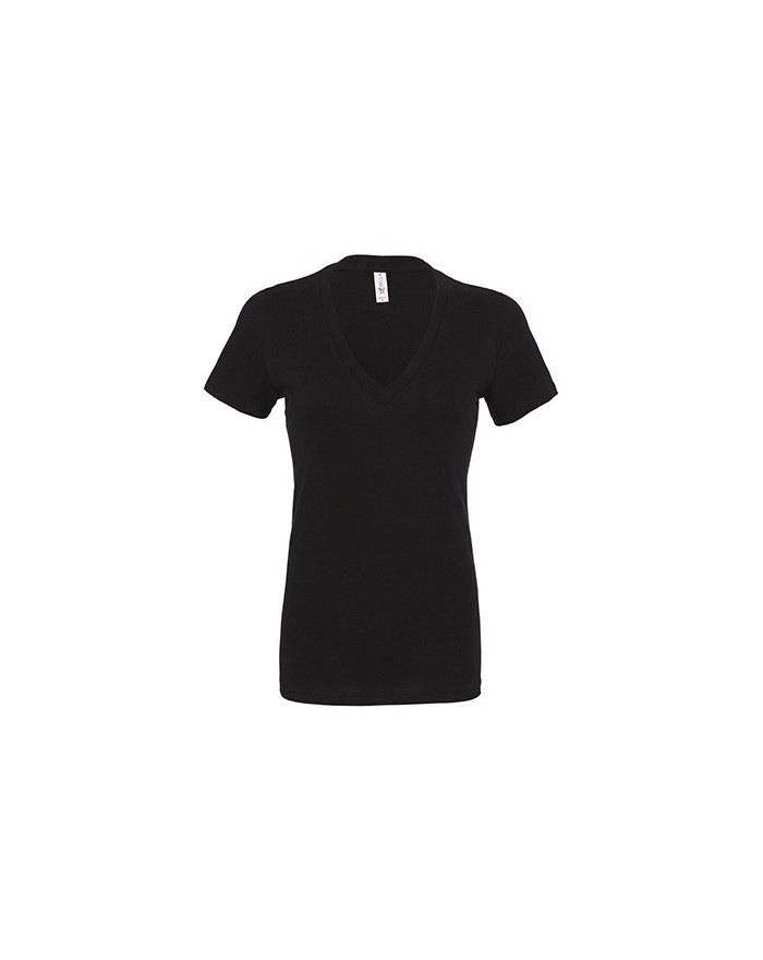 T-Shirt Femme Profond Col-V Jersey - Tee-shirt Personnalisé avec marquage broderie, flocage ou impression. Grossiste vetement...