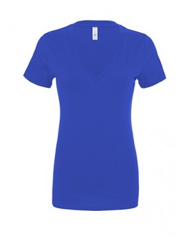 T-Shirt Femme Profond Col-V Jersey - Tee shirt Personnalisé avec marquage broderie, flocage ou impression. Grossiste vetement...