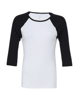 T-Shirt Manches 3/4 Raglan contrastées - Tee-shirt Personnalisé avec marquage broderie, flocage ou impression. Grossiste vete...