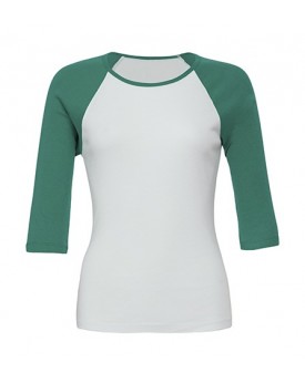 T-Shirt Manches 3/4 Raglan contrastées - Tee-shirt Personnalisé avec marquage broderie, flocage ou impression. Grossiste vete...