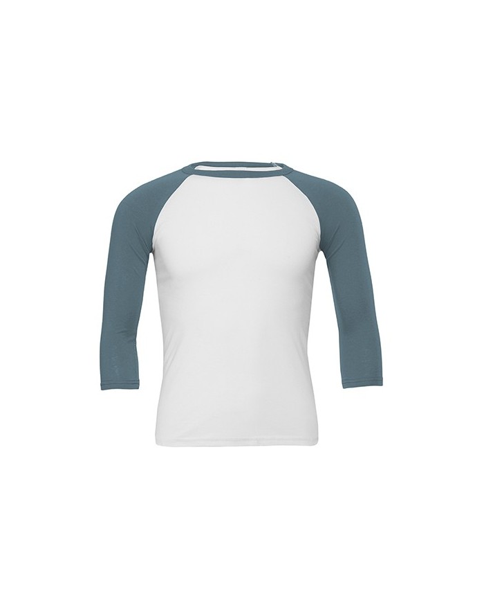T-Shirt Baseball Unisexe Manches 3/4 - Tee-shirt Personnalisé avec marquage broderie, flocage ou impression. Grossiste veteme...