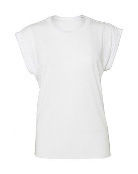T-Shirt Femme manchettes roulées Viscose musculation - Tee-shirt Personnalisé avec marquage broderie, flocage ou impression. ...