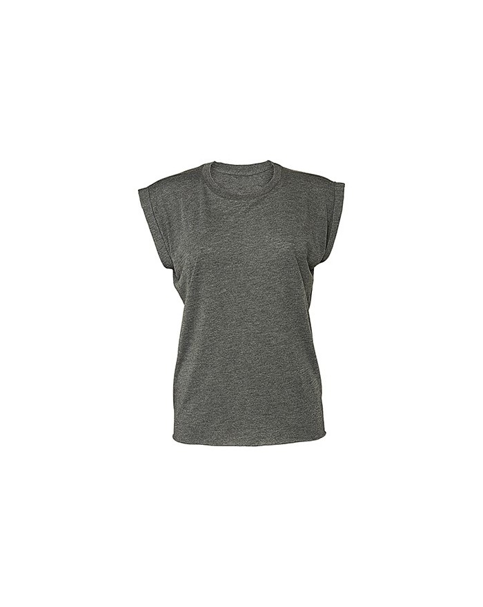 T-Shirt Femme manchettes roulées Viscose musculation - Tee shirt Personnalisé avec marquage broderie, flocage ou impression. ...