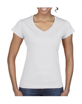 T-Shirt Femme Jersey semi-peigné Col-V