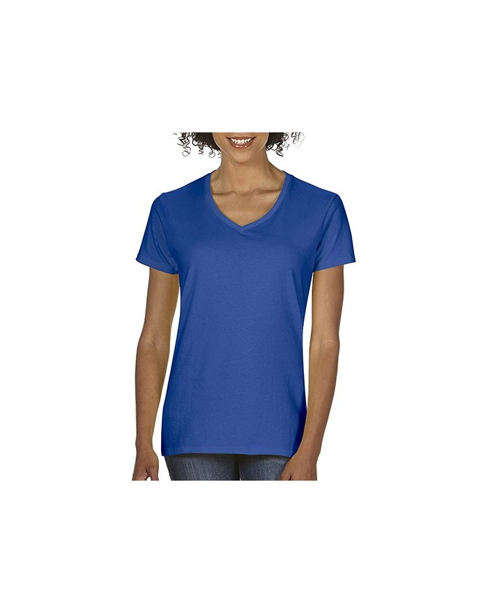T-Shirt Femme Col-V Premium Coton - Tee shirt Personnalisé avec marquage broderie, flocage ou impression. Grossiste vetements...
