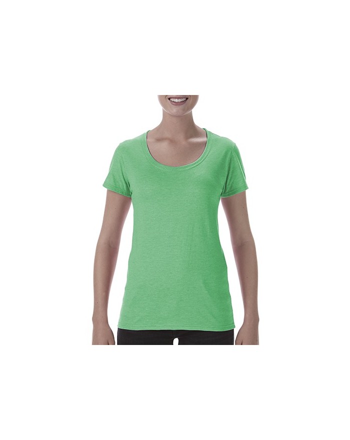 T-Shirt Jersey semi-peigné Femme Col Rond Profond - Tee shirt Personnalisé avec marquage broderie, flocage ou impression. Gro...