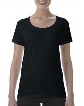 T-Shirt Jersey semi-peigné Femme Col Rond Profond - Tee-shirt Personnalisé avec marquage broderie, flocage ou impression. Gro...