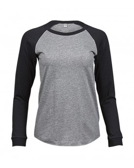 T-Shirt Femme Baseball manches longues - Tee shirt Personnalisé avec marquage broderie, flocage ou impression. Grossiste vete...