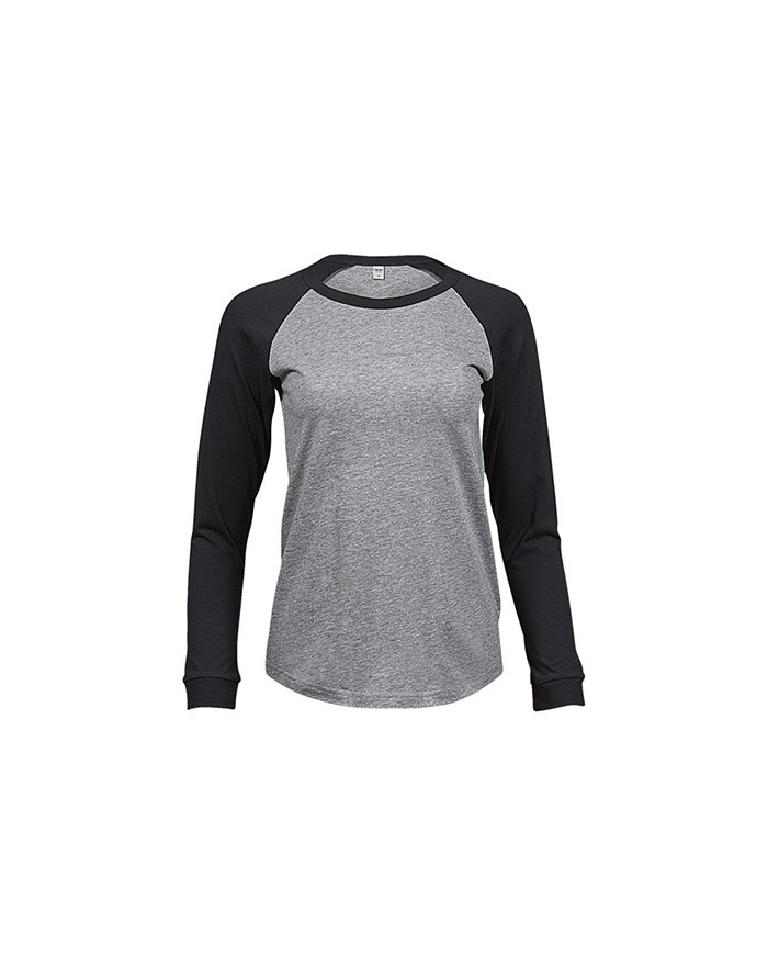 T-Shirt Femme Baseball manches longues - Tee shirt Personnalisé avec marquage broderie, flocage ou impression. Grossiste vete...
