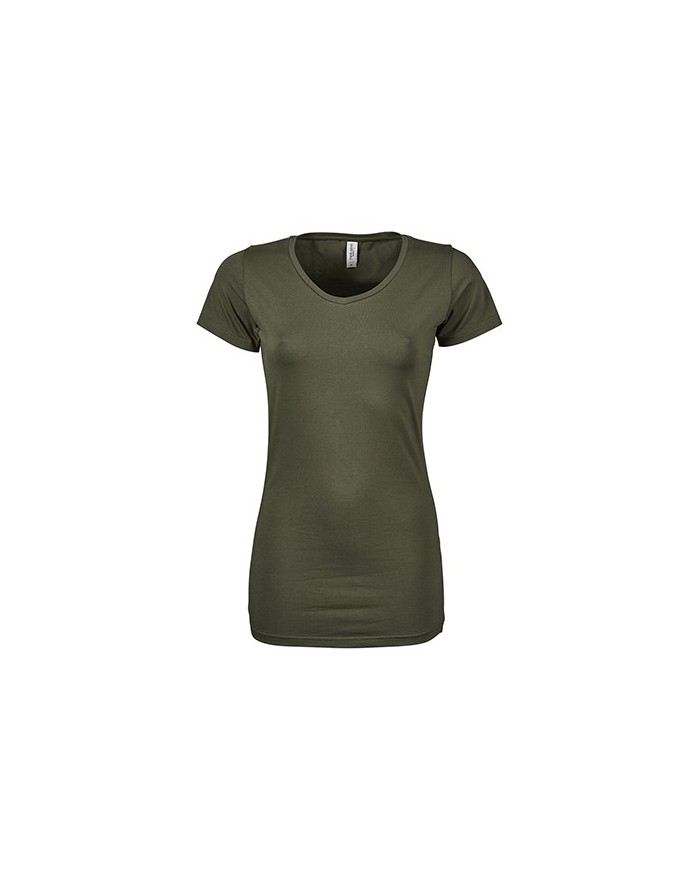 T-Shirt Femme Stretch Extra Long - Tee-shirt Personnalisé avec marquage broderie, flocage ou impression. Grossiste vetements ...