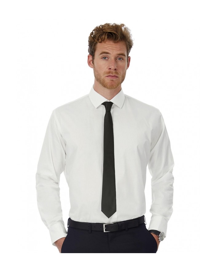 Chemise Homme Black Tie LSL - Chemise d'entreprise Personnalisée avec marquage broderie, flocage ou impression. Grossiste vet...