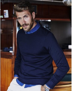 Sweater Homme Ras de Cou - Chemise d'entreprise Personnalisée avec marquage broderie, flocage ou impression. Grossiste veteme...