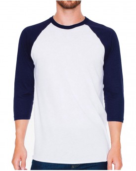T-Shirt Raglan Unisexe Poly-Coton Manches 3/4 - Tee-shirt Personnalisé avec marquage broderie, flocage ou impression. Grossis...