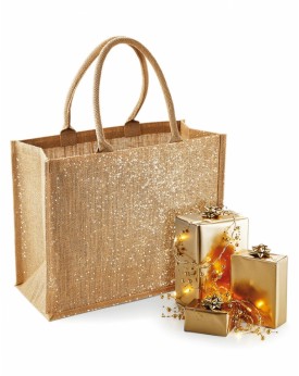 Shimmer Jute Sac Shopping - Bagagerie Personnalisée avec marquage broderie, flocage ou impression. Grossiste vetements vierge...