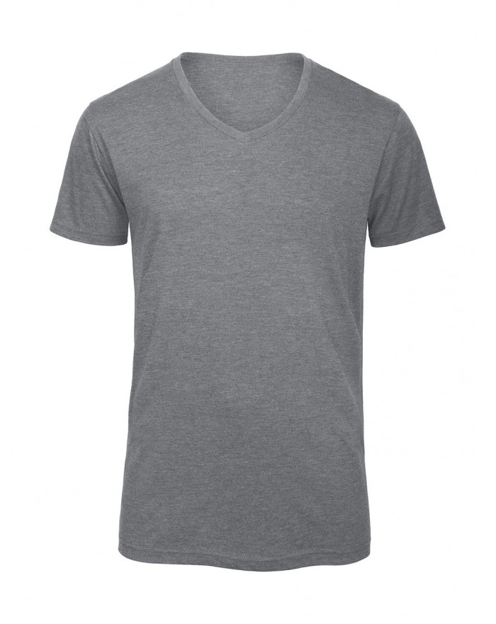 T-Shirt Homme Col V Triblend - Tee-shirt Personnalisé avec marquage broderie, flocage ou impression. Grossiste vetements vier...