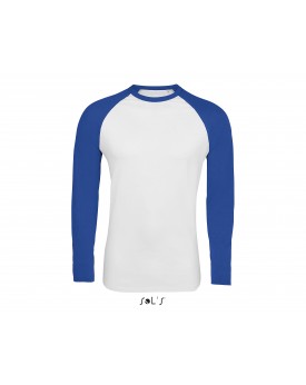 T-Shirt Baseball FUNKY LSL - Tee-shirt Personnalisé avec marquage broderie, flocage ou impression. Grossiste vetements vierge...