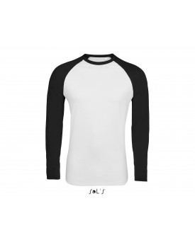 T-Shirt Baseball FUNKY LSL - Tee shirt Personnalisé avec marquage broderie, flocage ou impression. Grossiste vetements vierge...