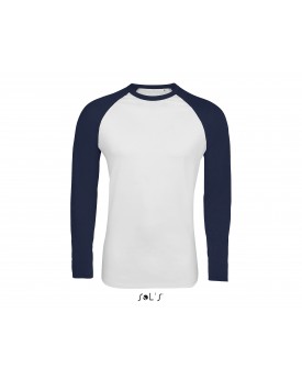T-Shirt Baseball FUNKY LSL - Tee shirt Personnalisé avec marquage broderie, flocage ou impression. Grossiste vetements vierge...