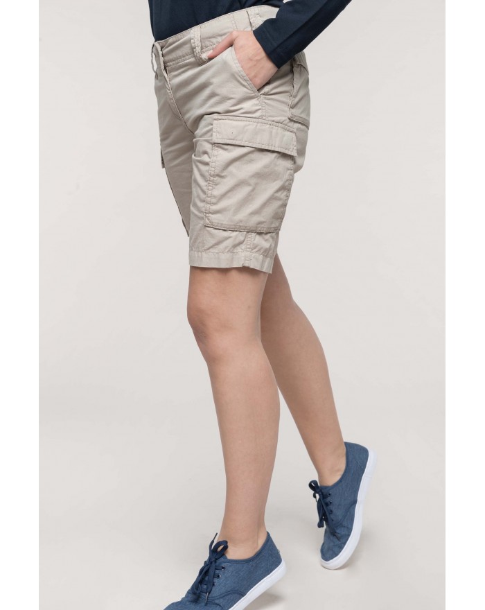 Bermuda léger multipoches femme ZK756 - Pantalon Personnalisé avec marquage broderie, flocage ou impression. Grossiste veteme...