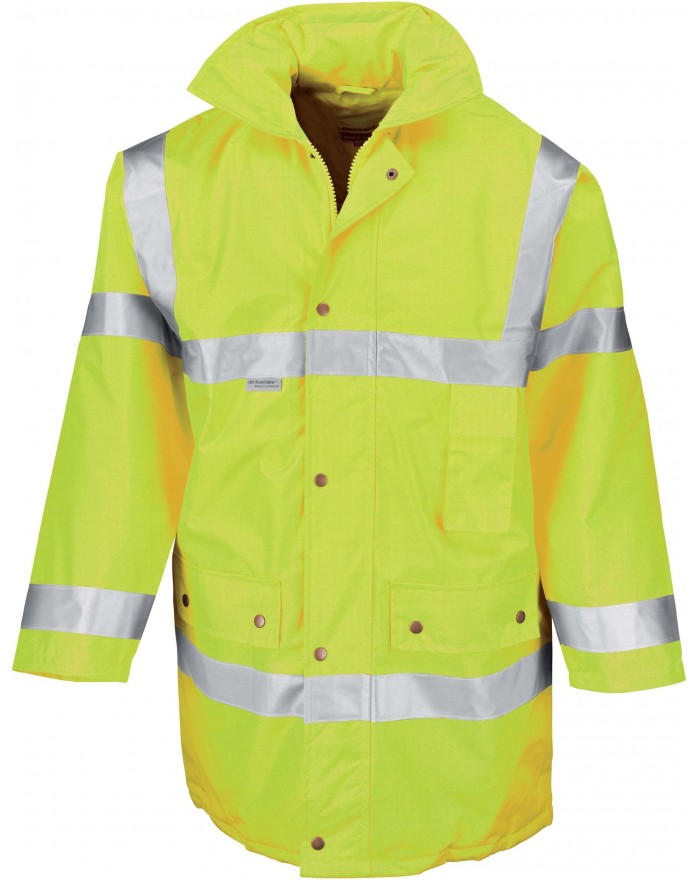 Parka de sécurité High Viz Doublure matelassée, EN ISO 20471:2013 Class 3 R18ORT - Vêtement de travail Personnalisé avec marq...