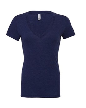 Damen-Triblend-T-Shirt mit tiefem V-Ausschnitt