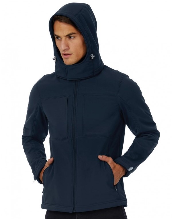 Softshell à capuche/Homme membrane et doublure respirante